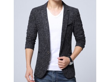 Blazer Masculino com Riscas - Preto 