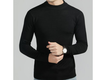 Pulover Masculino Elegante Basic Design - Preto 