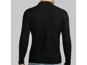 Pulover Masculino Elegante Basic Design - Preto