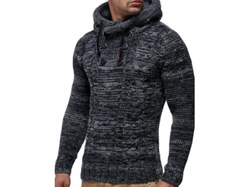 Pullover Masculino Half Button - Cinza Escuro 