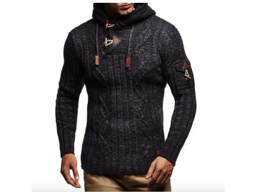 Cardigan Masculino Knit Button - Cinza Escuro 