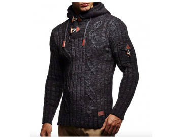 Cardigan Masculino Knit Button - Cinza Escuro