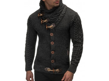 Cardigan Masculino Design Rolê Elegante - Cinza Escuro 