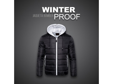 Jaqueta Bomber Winter Proof - Preto e Branco 