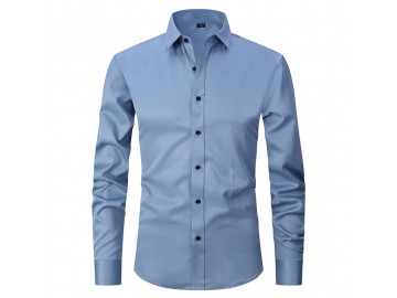 Camisa Masculina Social Confort Manga Longa - Azul Turquesa 