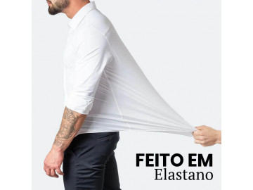 Camisa Masculina Social Confort Manga Longa - Branca