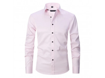 Camisa Masculina Social Confort Manga Longa - Rosa Claro 