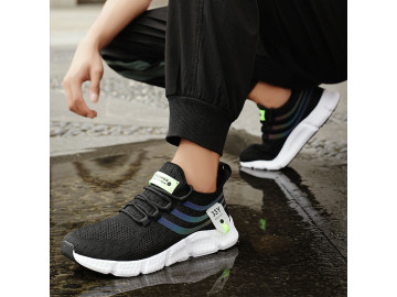 Tênis Running Y33 Mesh Respirável - Preto/Branco